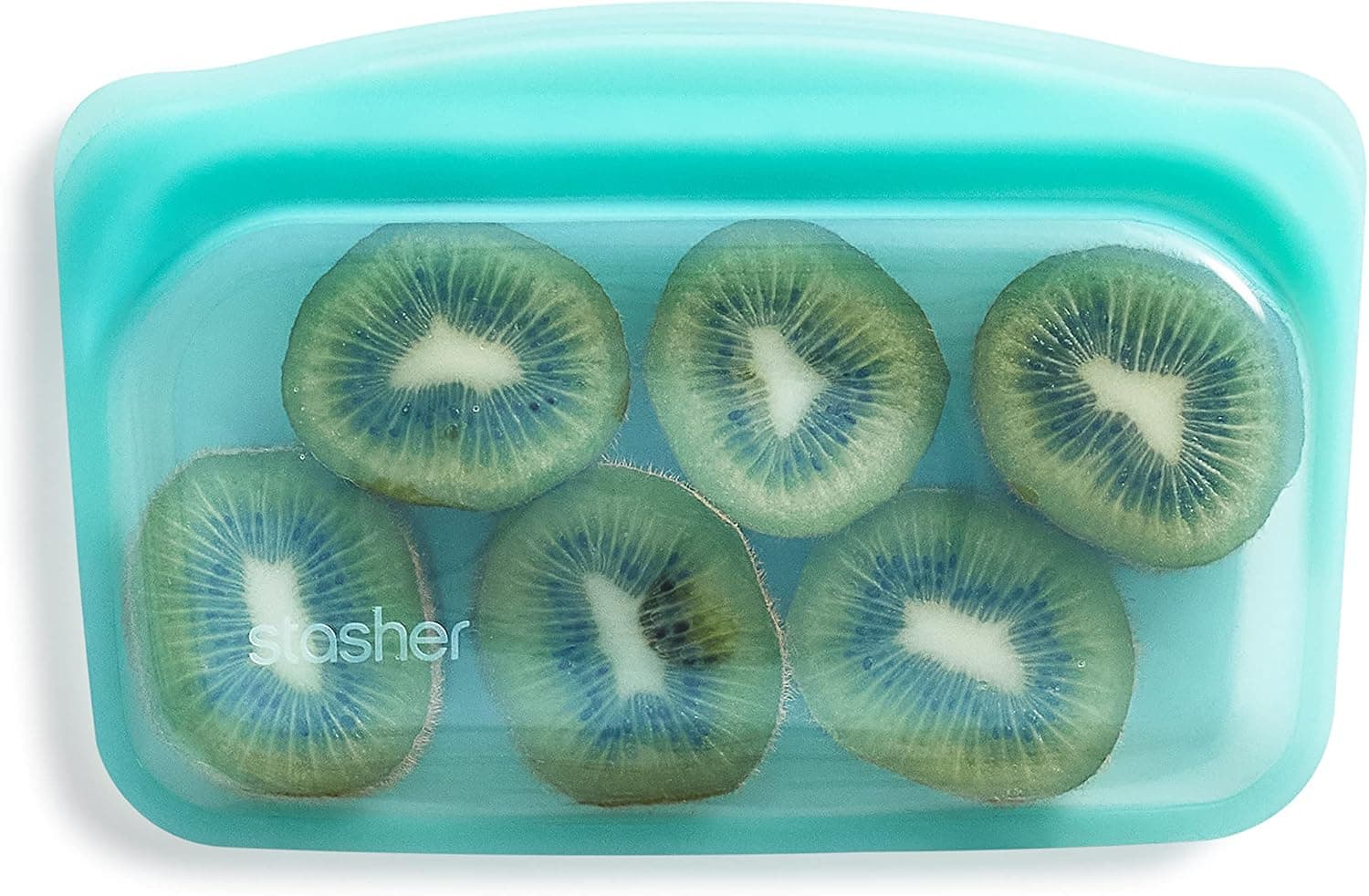 Stasher Premium Reusable Silicone Snack Bag, Aqua, 12 oz